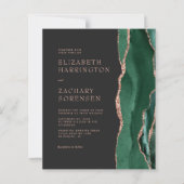 Budget Emerald Green Agate Rose Gold Wedding (Vorderseite)