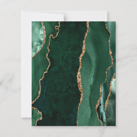 Budget Emerald Green Agate Rust Einladung zur Hoch (Rückseite)