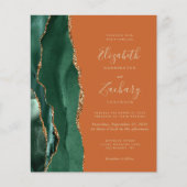 Budget Emerald Green Agate Rust Einladung zur Hoch (Vorderseite)