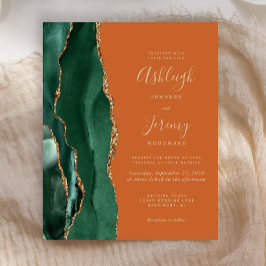 Budget Emerald Green Agate Rust Einladung zur Hoch