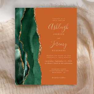 Budget Emerald Green Agate Rust Einladung zur Hoch