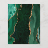 Budget Emerald Green Agate Script Save the Date (Rückseite)