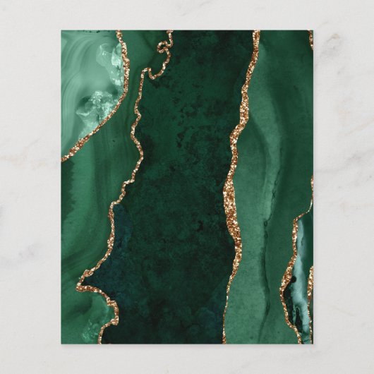 Budget Emerald Green Agate Script Save the Date (Rückseite)