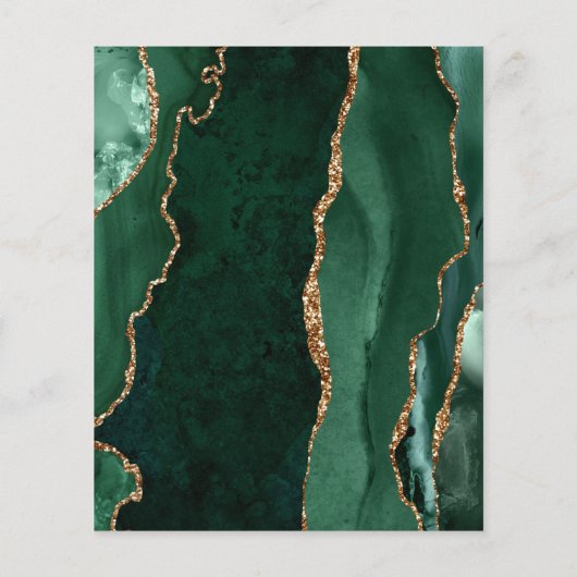 Budget Emerald Green Agate Skript Einladung zur Ho (Rückseite)