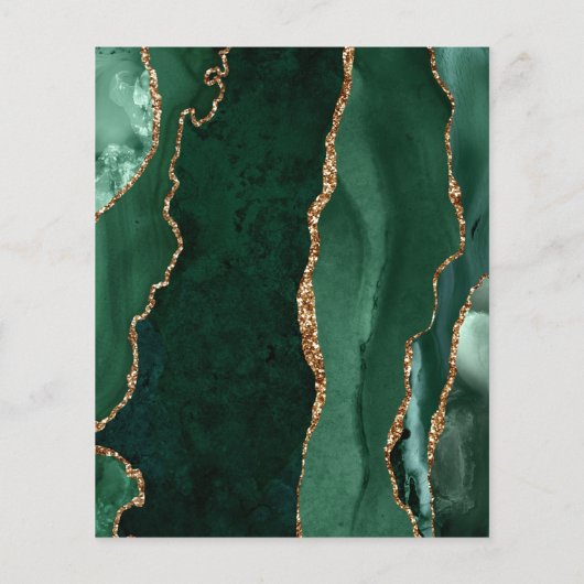 Budget Emerald Green Agate Wedding Einladung (Rückseite)