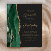 Budget Emerald Green Agate Wedding Einladung