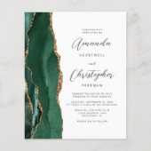 Budget Emerald Green Agate Wedding Invite (Vorderseite)