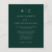 Budget Emerald Green All in one Wedding QR Code (Vorderseite)