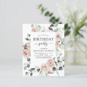 Budget Emerald Green Birthday Party Floral (Stehend Vorderseite)