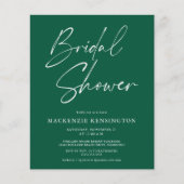 Budget Emerald Green Bridal Dusche Einladung (Vorderseite)