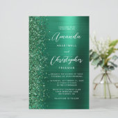 Budget Emerald Green Brushed Metal Wedding (Stehend Vorderseite)