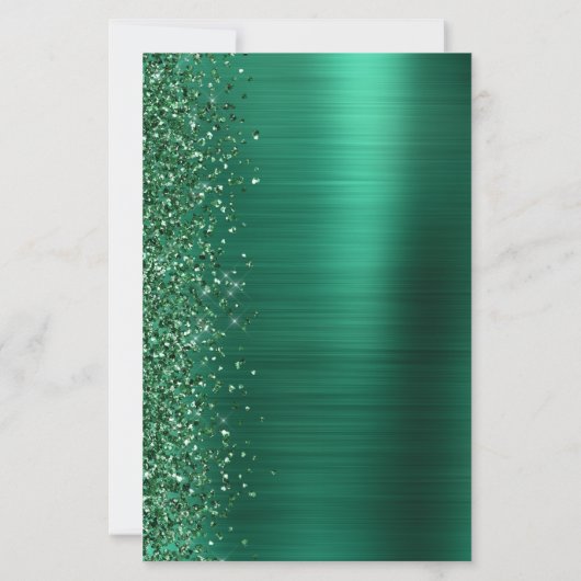 Budget Emerald Green Brushed Metal Wedding (Rückseite)