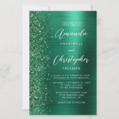 Budget Emerald Green Brushed Metal Wedding (Vorderseite)
