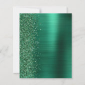 Budget Emerald Green Brushed Metal Wedding (Rückseite)