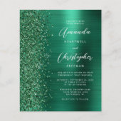 Budget Emerald Green Brushed Metal Wedding (Vorderseite)