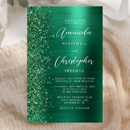 Budget Emerald Green Brushed Metal Wedding