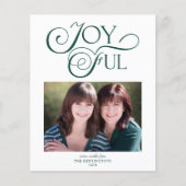 Budget Emerald Green Christmas Joyful Foto (Vorderseite)