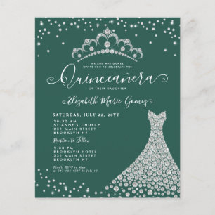 Budget Emerald Green Diamond Tiara Quinceanera