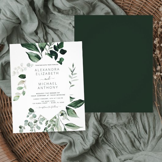 Budget Emerald Green Eucalyptus Greenerity Wedding Flyer