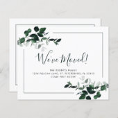 Budget Emerald Green Eucalyptus New Address Card (Vorne/Hinten)