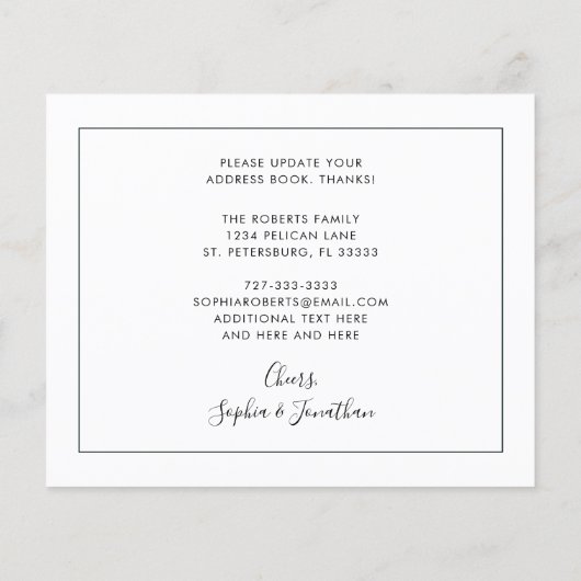 Budget Emerald Green Eucalyptus New Address Card (Rückseite)