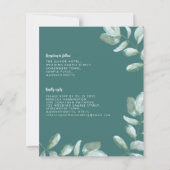 Budget Emerald Green Eucalyptus Wedding Einladung (Rückseite)