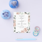 Budget Emerald Green Floral Wedding Einladung Flyer (Einzeln)
