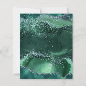 Budget Emerald Green Glitzer Arch Wedite Einladung (Rückseite)