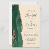 Budget Emerald Green Gold Agate Champagne Wedding (Vorderseite)