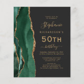 Budget Emerald Green Gold Agate Dark 50. Geburtsta (Vorderseite)