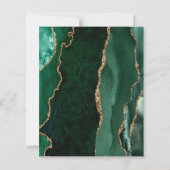Budget Emerald Green Gold Agate Dark Save the Date (Rückseite)