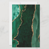 Budget Emerald Green Gold Agate Navy Blue Wedding (Rückseite)