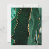 Budget Emerald Green Gold Agate Script Wedding (Rückseite)