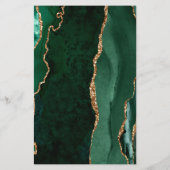 Budget Emerald Green Gold Agate Wedding (Rückseite)