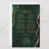 Budget Emerald Green Gold Agate Wedding Program (Rückseite)