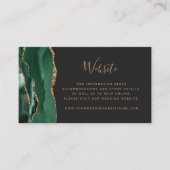 Budget Emerald Green Gold Agate Wedding QR Code Begleitkarte (Vorderseite)