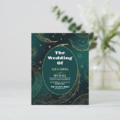 Budget Emerald Green Gold Celestial Wedding (Stehend Vorderseite)