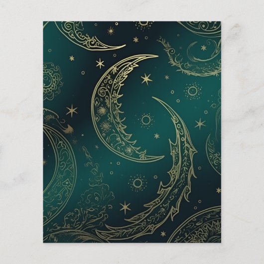 Budget Emerald Green Gold Celestial Wedding (Rückseite)