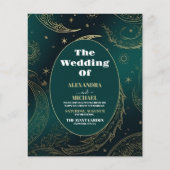 Budget Emerald Green Gold Celestial Wedding (Vorderseite)