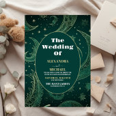 Budget Emerald Green Gold Celestial Wedding