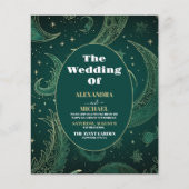 Budget Emerald Green Gold Celestial Wedding (Vorderseite)