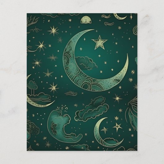 Budget Emerald Green Gold Celestial Wedding (Rückseite)