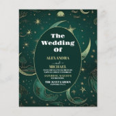 Budget Emerald Green Gold Celestial Wedding (Vorderseite)