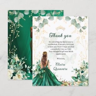BUDGET Emerald Green Gold Floral Foto Quinceanera