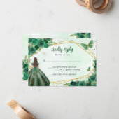 Budget Emerald Green Gold Floral Princess UAWG Mitteilungskarte (Vorderseite/Rückseite Beispiel)