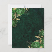 Budget Emerald Green Gold Floral Wedite Einladung (Rückseite)