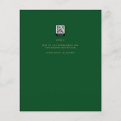 BUDGET Emerald Green Gold Hochzeit Einladung Flyer (Hinten)