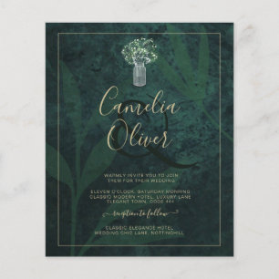 Budget Emerald Green Gold Moderne Hochzeit Einladu