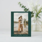 Budget Emerald Green Minimalistisch Foto Wedding (Stehend Vorderseite)