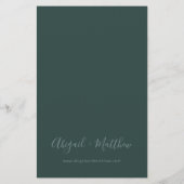 Budget Emerald Green Minimalistisch Wedding Einlad Flyer (Hinten)